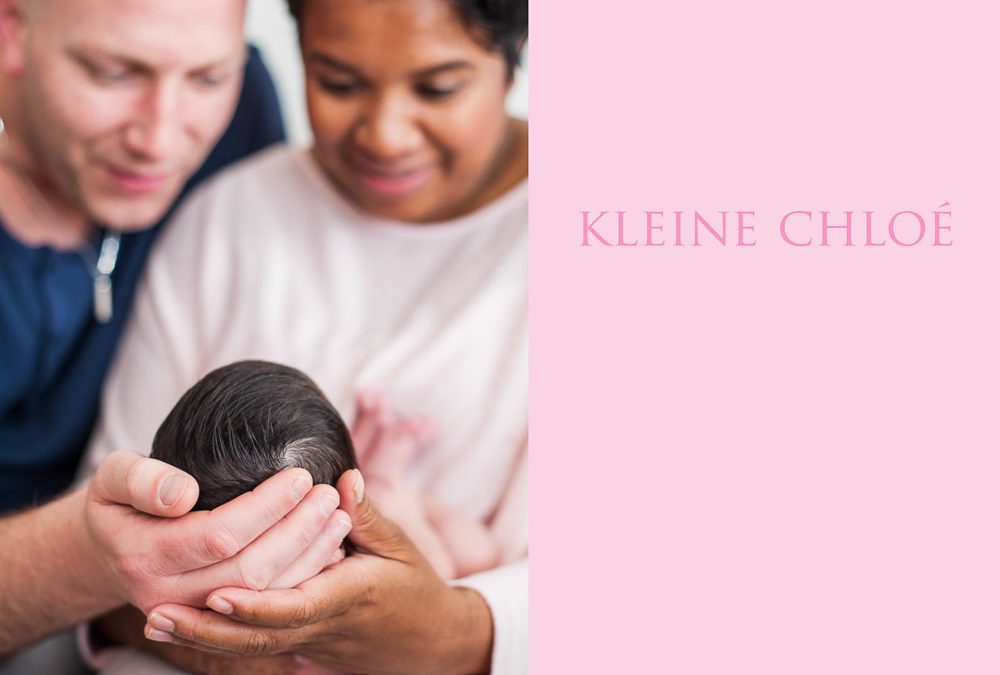 Foto’s voor het geboortekaartje van Newborn Chloé